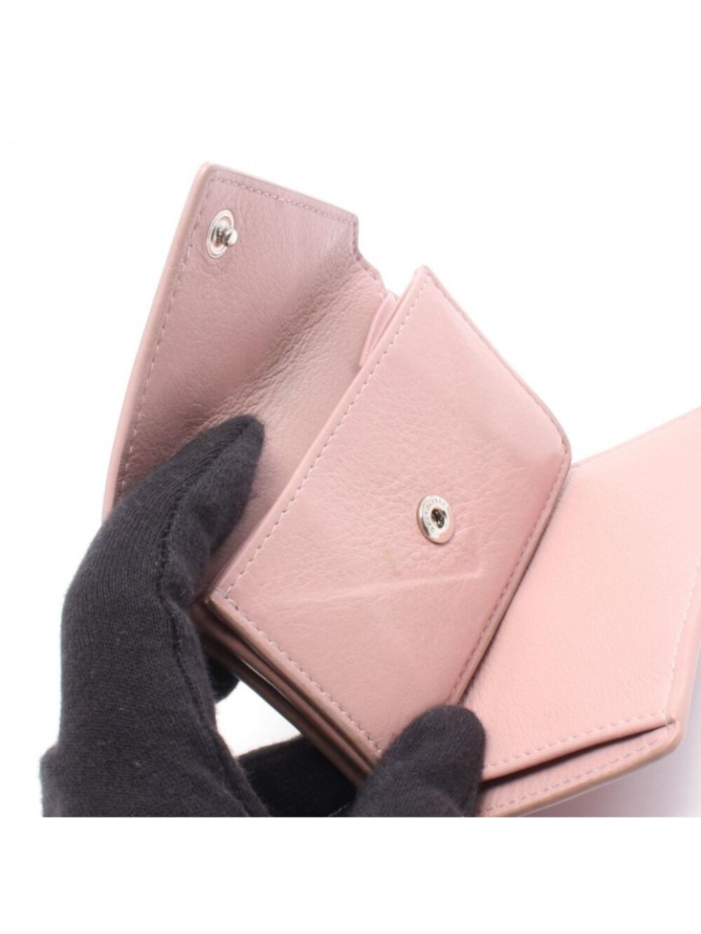 Balenciaga Trifold Wallet Paper Mini Dusty Pink Leather - Picture 8 of 12